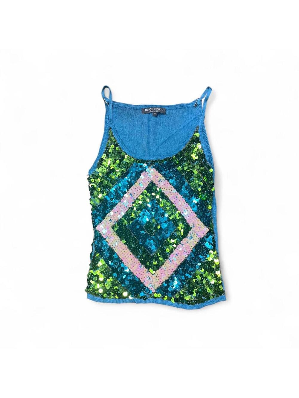 y2k Bisou bisou sequin tank